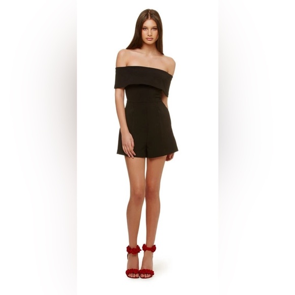 Kookai Women’s Black Off-Shoulder Playsuit, Size 8 - Picture 1 of 7